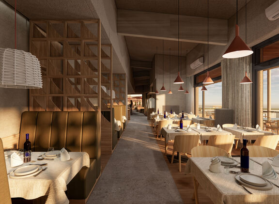 Restaurant Libelle am Neuen Strand, Rendering Gastraum 2 alternativ